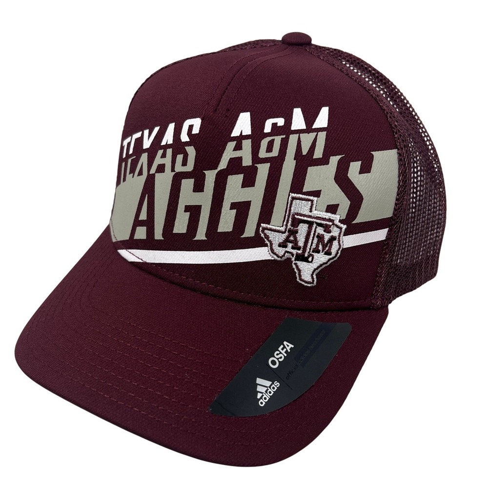 Adidas Texas A&M Aggies Trucker Hat Maroon Meshback Snapback OSFA New